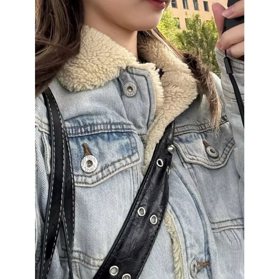 Sherpa-Lined Denim Jacket Apparel and Accessories