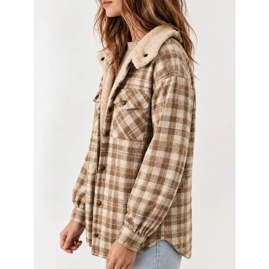 Sherpa-Lined Plaid Hooded Jacket Apparel and Accessories