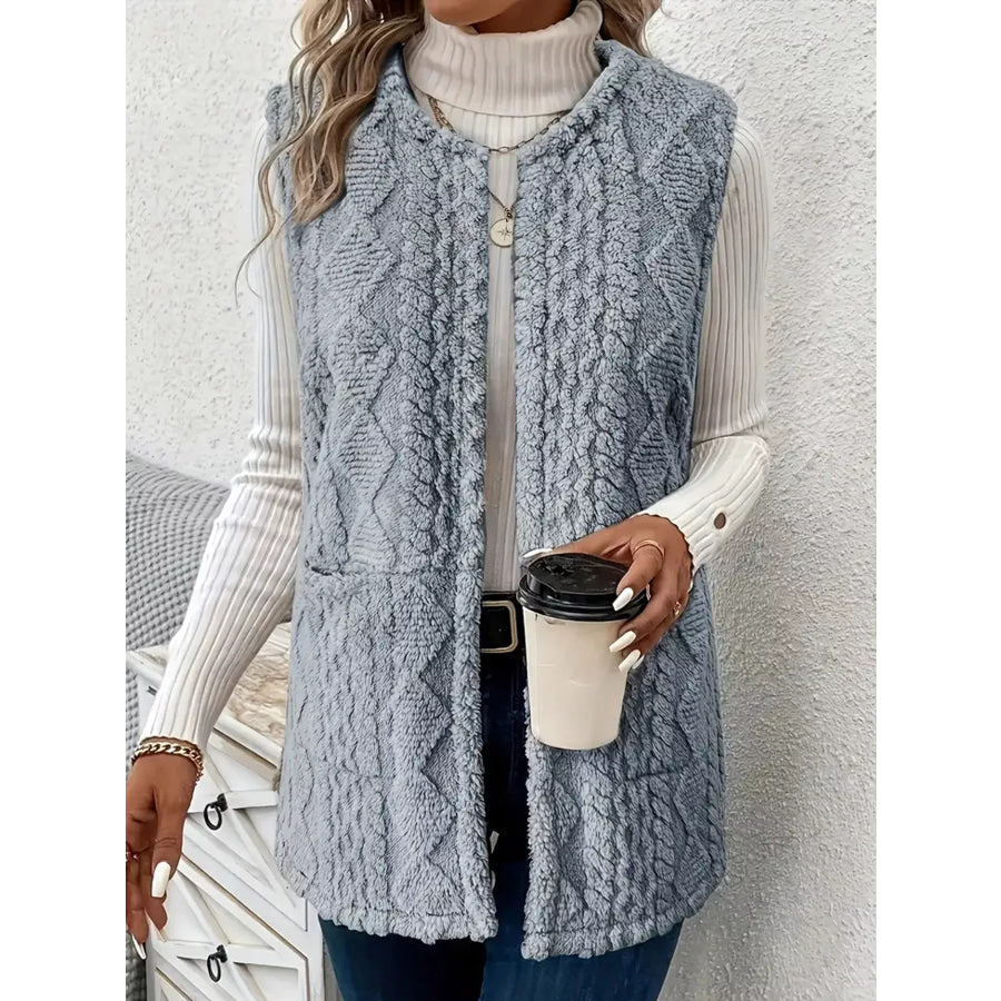 Sherpa Open Front Vest Coat Apparel and Accessories