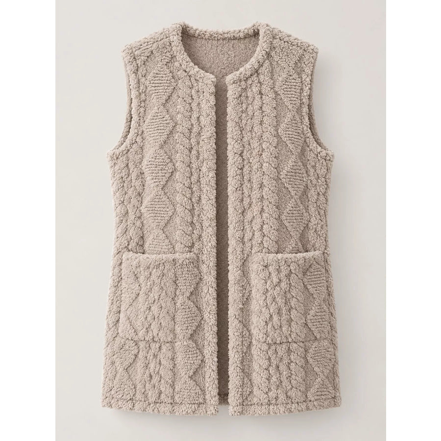 Sherpa Open Front Vest Coat Apparel and Accessories