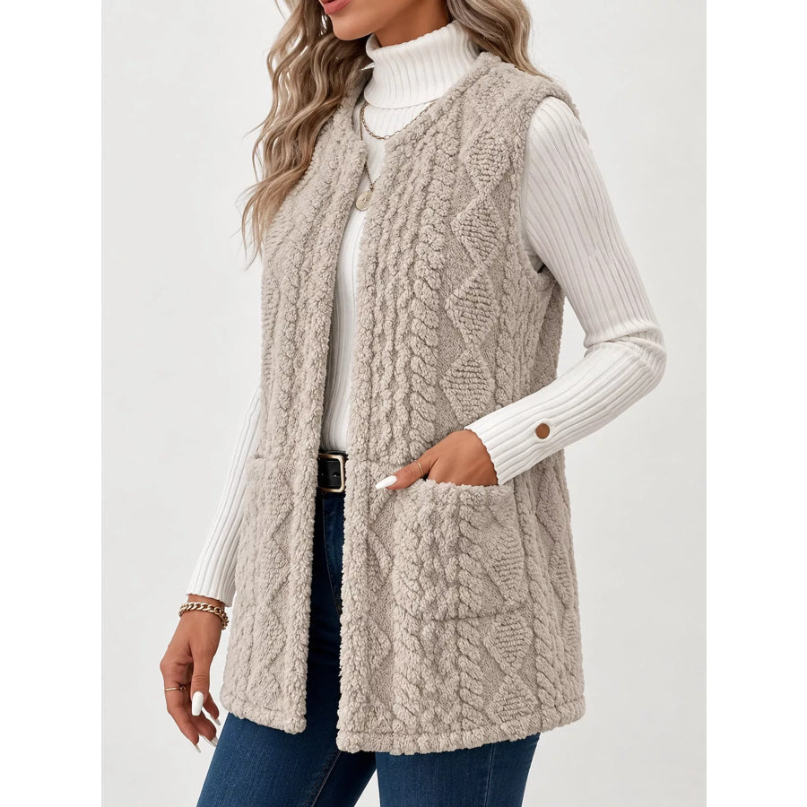 Sherpa Open Front Vest Coat Apparel and Accessories