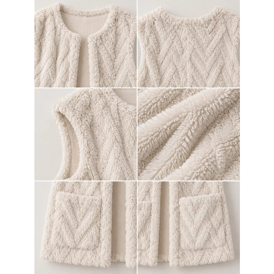 Sherpa Open Front Vest Coat Apparel and Accessories