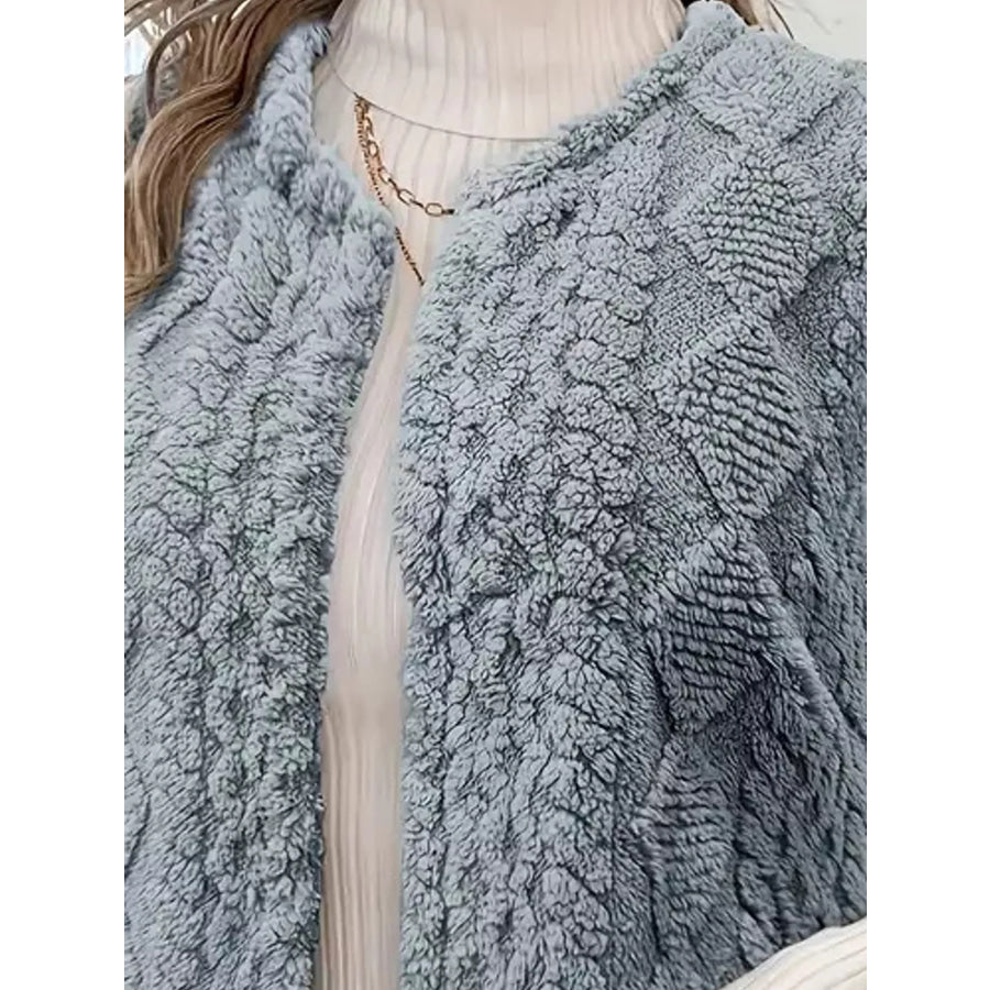 Sherpa Open Front Vest Coat Apparel and Accessories