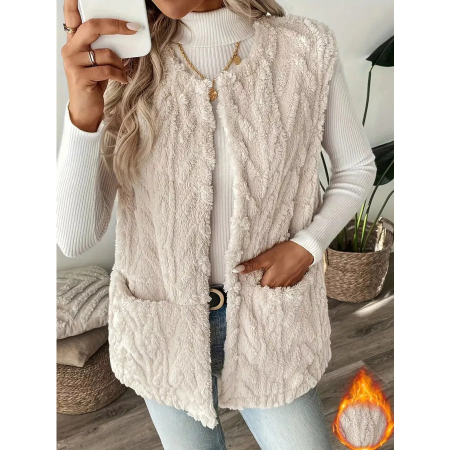 Sherpa Open Front Vest Coat Apparel and Accessories
