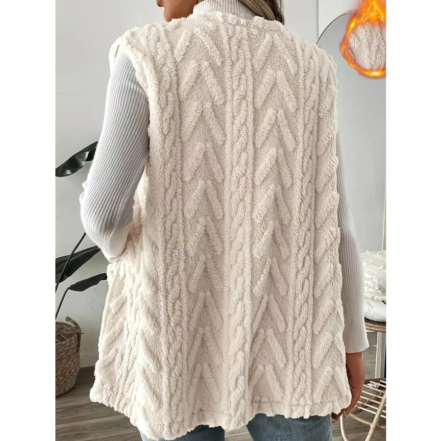Sherpa Open Front Vest Coat Apparel and Accessories