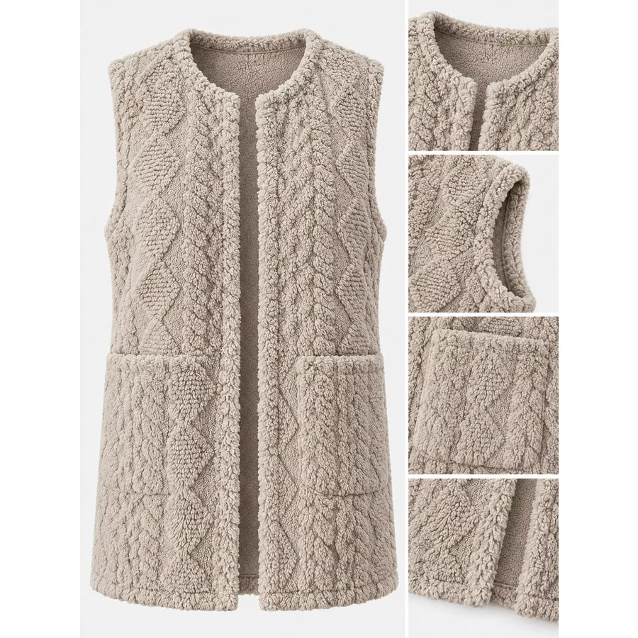 Sherpa Open Front Vest Coat Apparel and Accessories