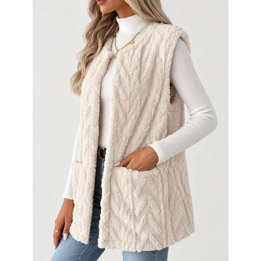 Sherpa Open Front Vest Coat Apparel and Accessories