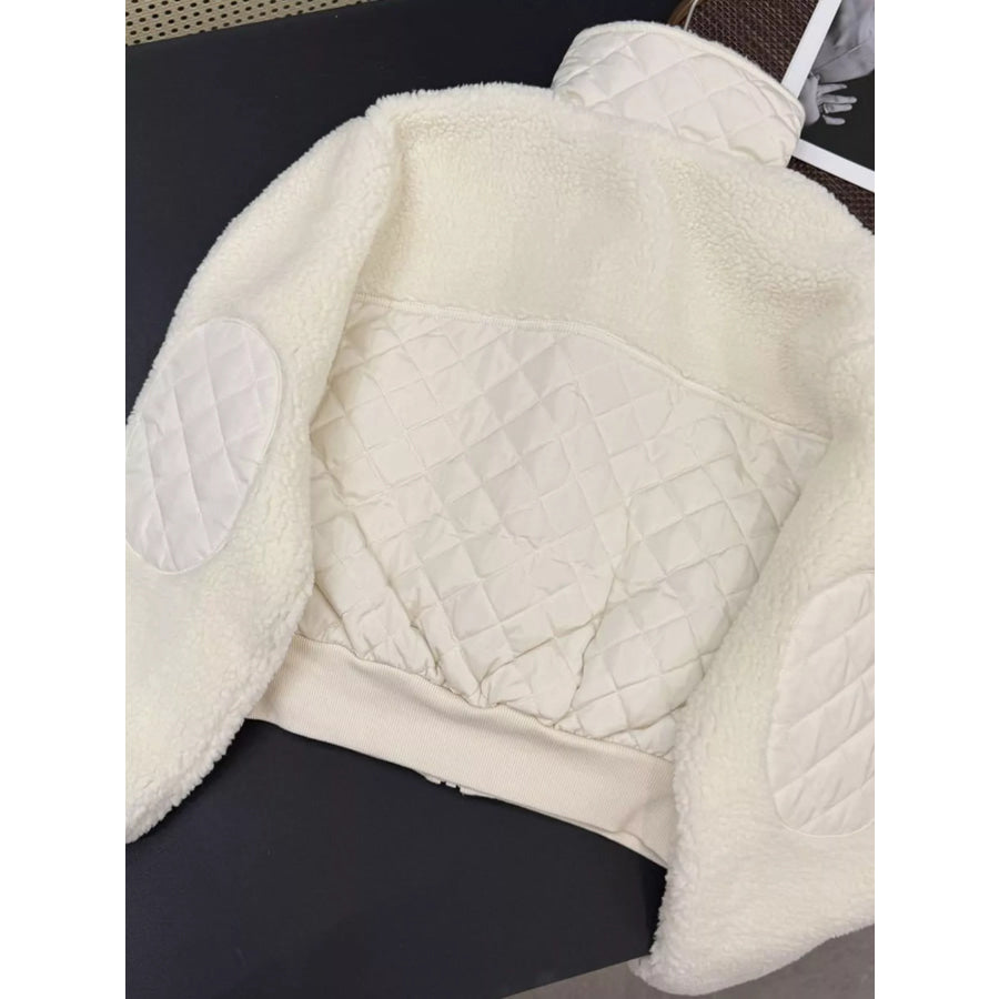 Sherpa Quilted Zip Up Jacket Apparel and Accessories
