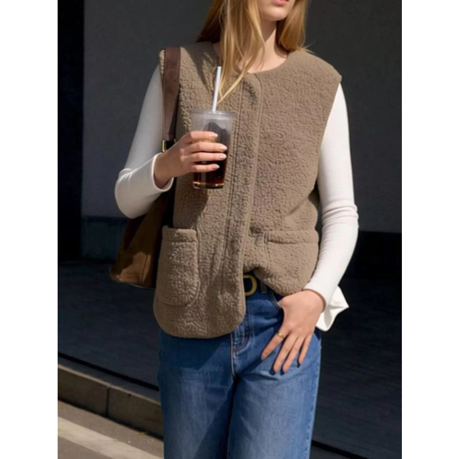 Sherpa Sleeveless Vest Coat Apparel and Accessories