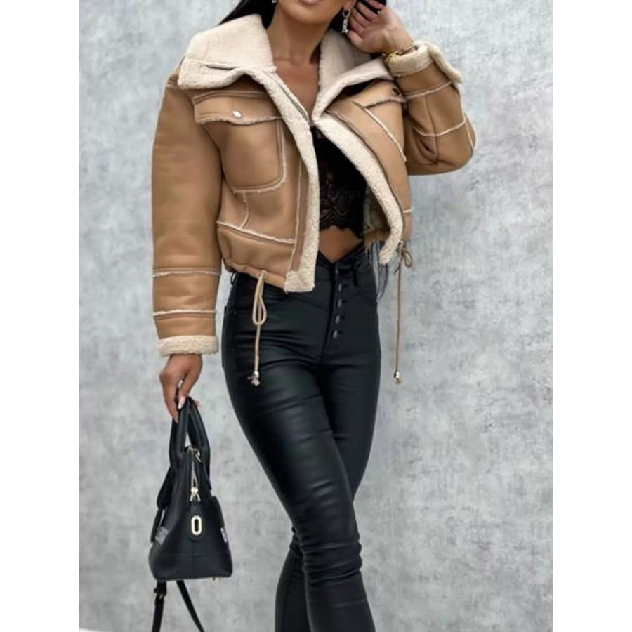Sherpa Trim Cropped Jacket Apparel and Accessories