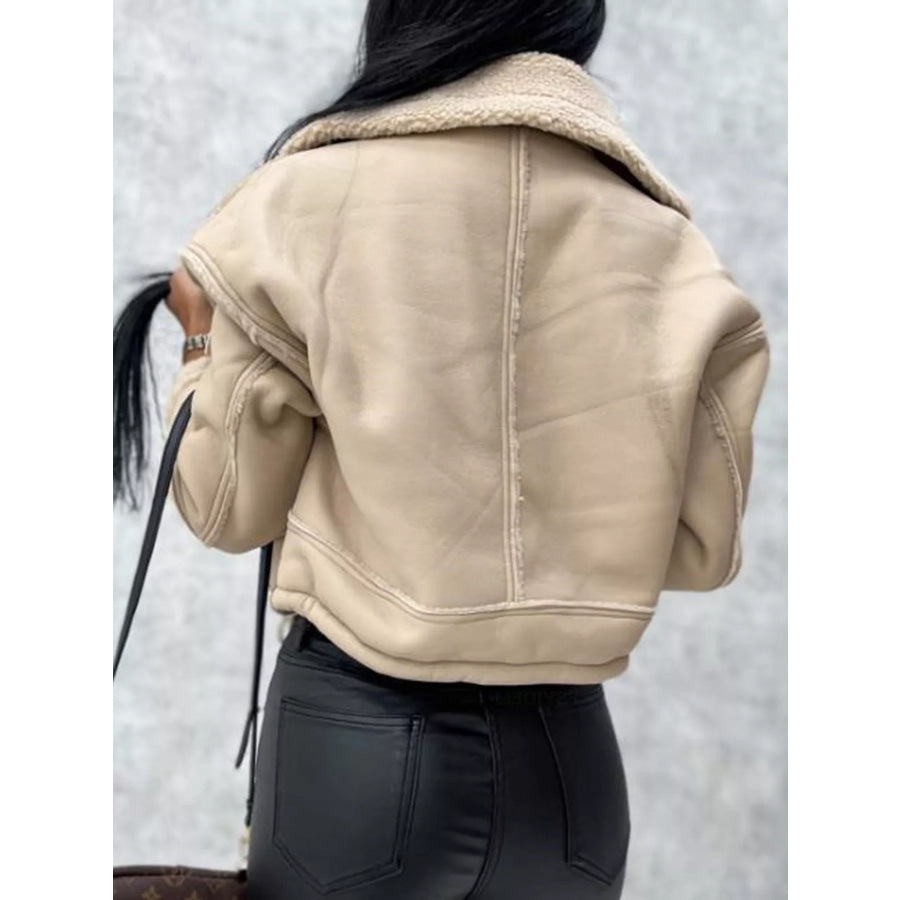 Sherpa Trim Cropped Jacket Apparel and Accessories