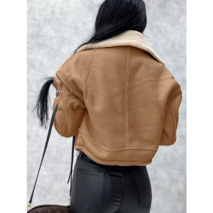 Sherpa Trim Cropped Jacket Apparel and Accessories