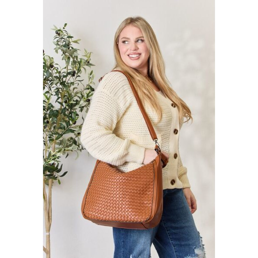 SHOMICO Weaved Vegan Leather Handbag Clothing