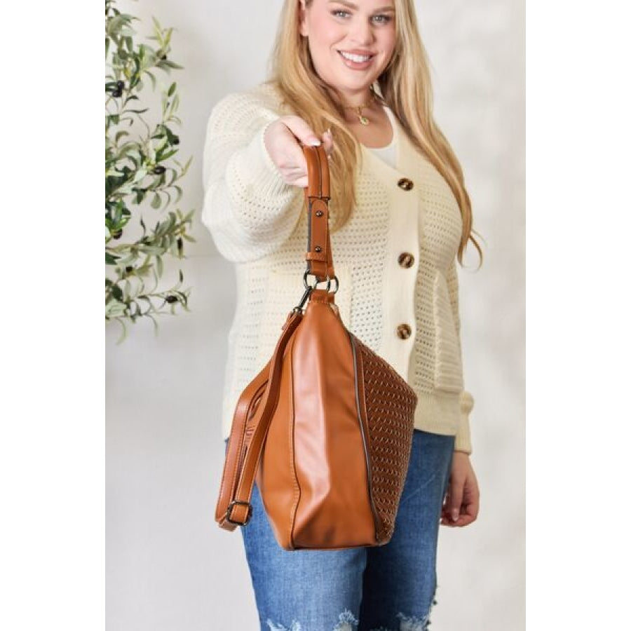 SHOMICO Weaved Vegan Leather Handbag Clothing