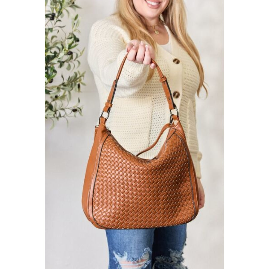 SHOMICO Weaved Vegan Leather Handbag Clothing