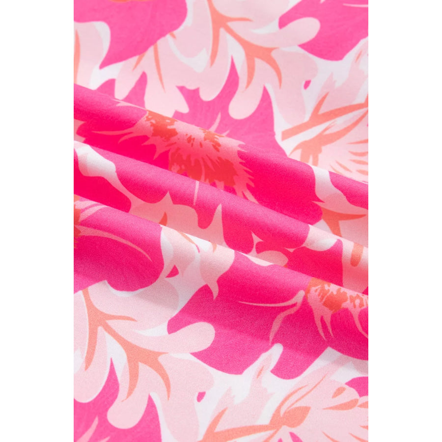 Short Bubble Sleeve Summer Floral Blouse Apparel and Accessories