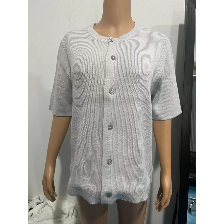 Short Sleeve Button-Down Cardigan Apparel and Accessories