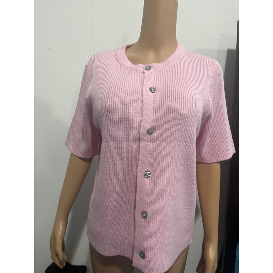 Short Sleeve Button-Down Cardigan Apparel and Accessories