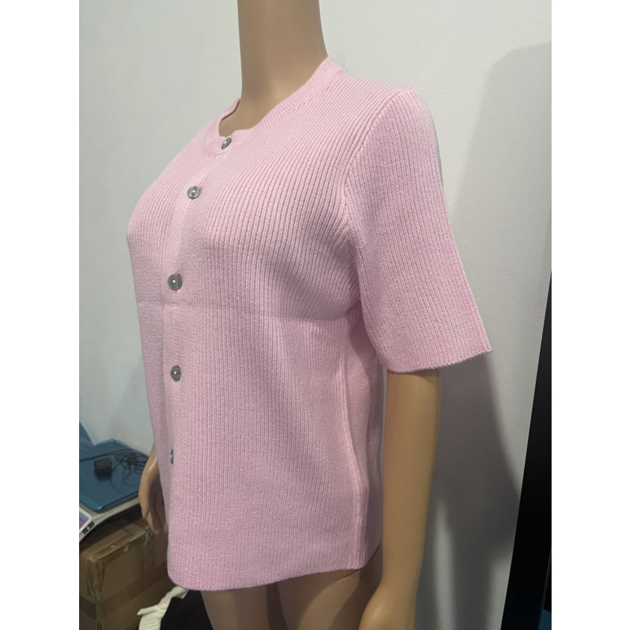 Short Sleeve Button-Down Cardigan Apparel and Accessories