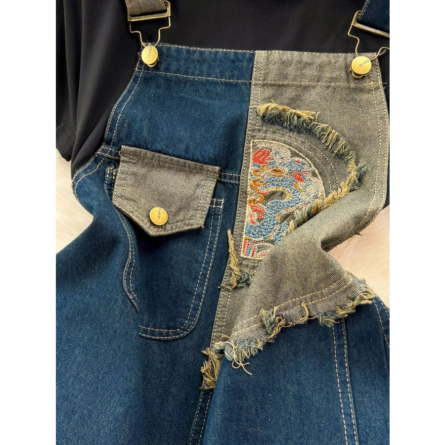 Short Sleeve T-Shirt and Denim Overall Dress Set Apparel and Accessories