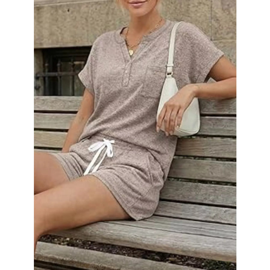 Short Sleeve Top and Shorts Set Apparel and Accessories