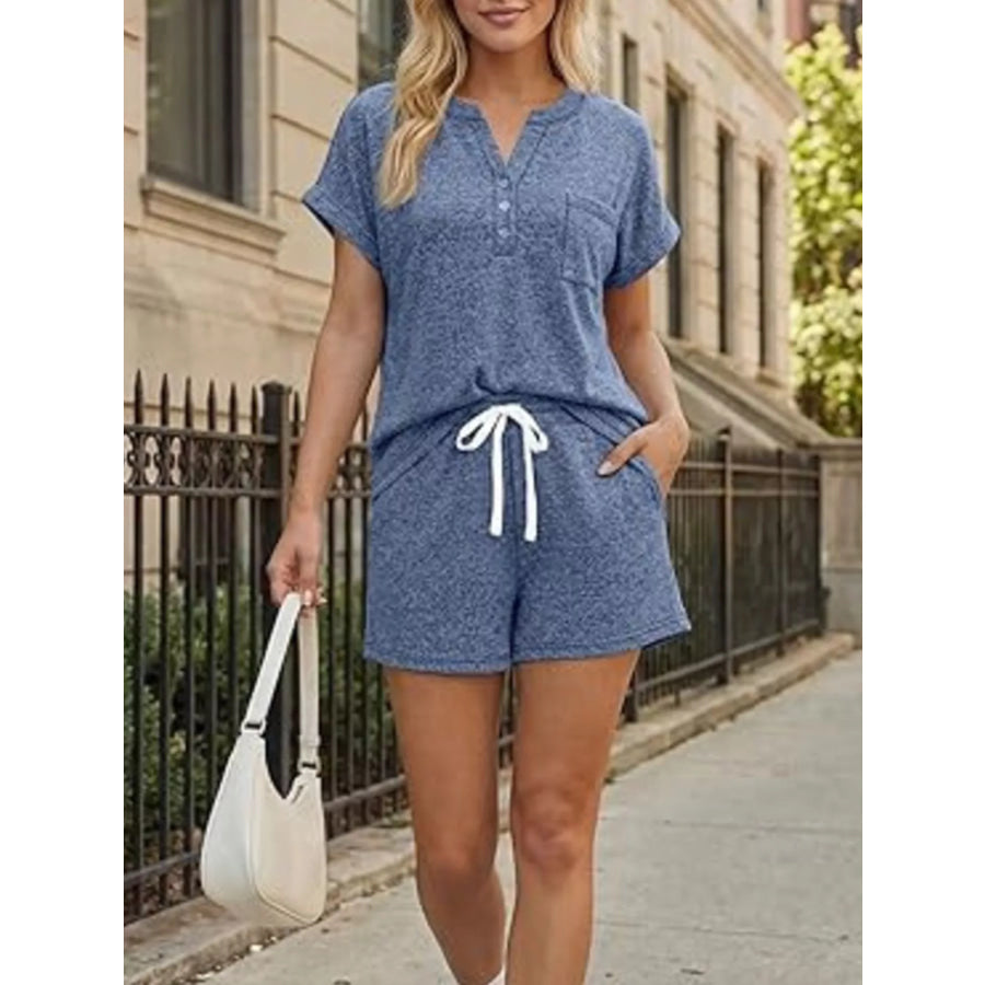 Short Sleeve Top and Shorts Set Apparel and Accessories
