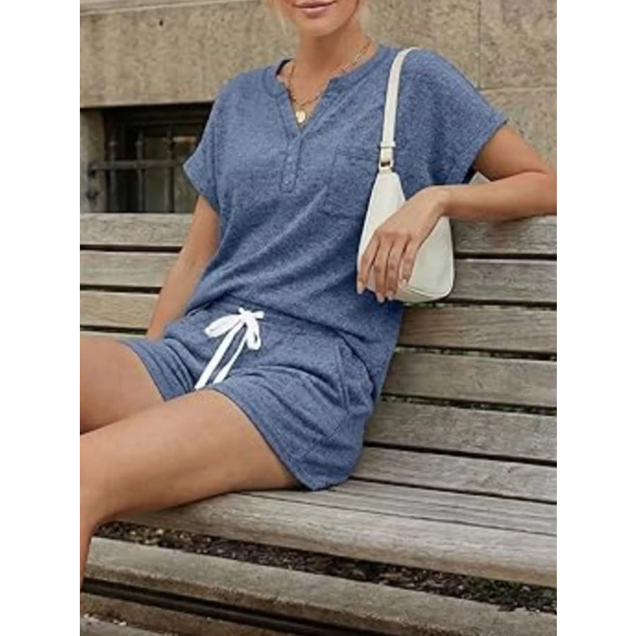 Short Sleeve Top and Shorts Set Apparel and Accessories
