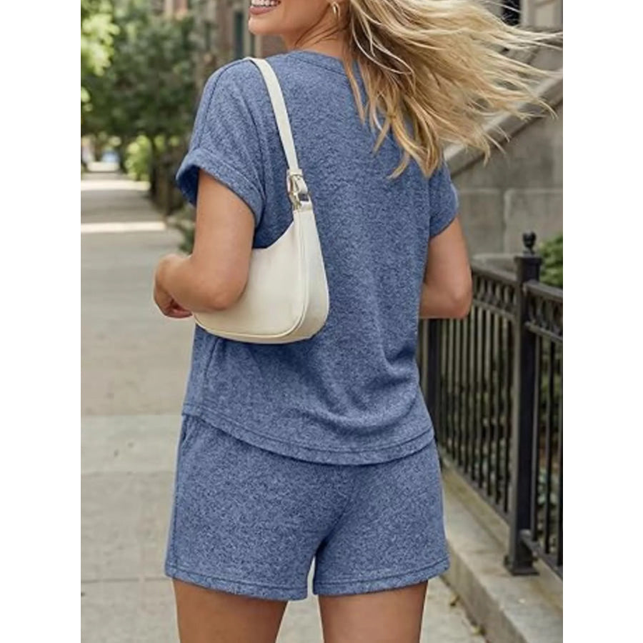 Short Sleeve Top and Shorts Set Apparel and Accessories