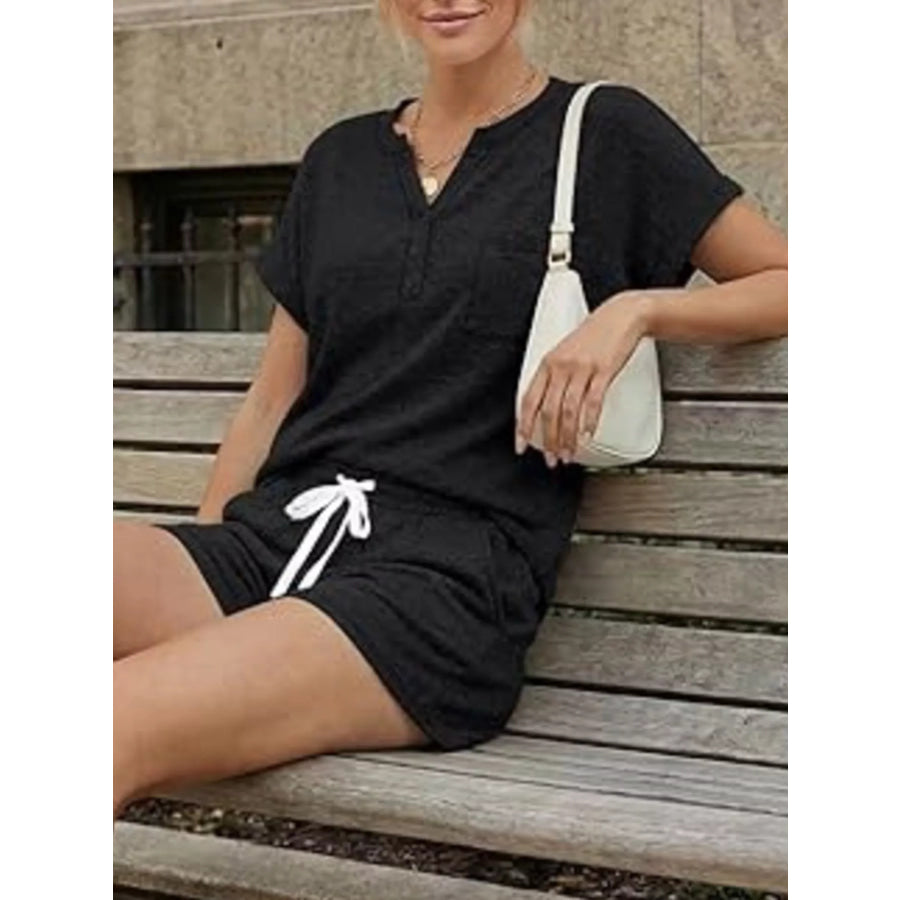 Short Sleeve Top and Shorts Set Apparel and Accessories