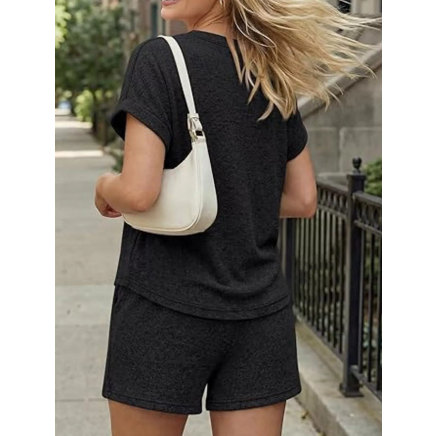 Short Sleeve Top and Shorts Set Apparel and Accessories
