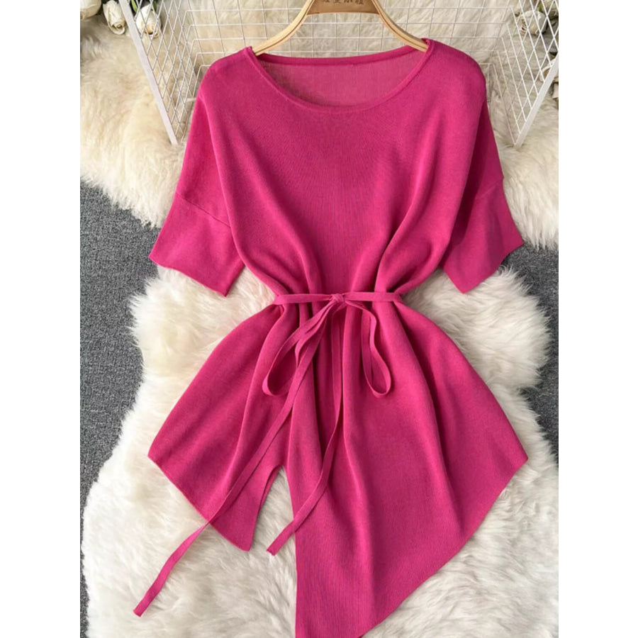Short Sleeve Top and Wide Leg Pants Set Apparel and Accessories