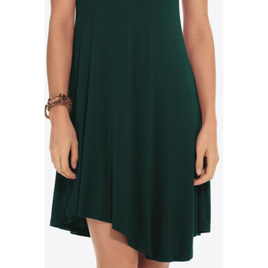 Short Sleeve V-Neck Knee-Length Dress