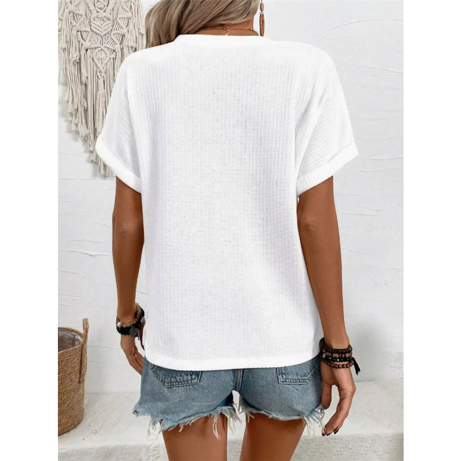 Short Sleeve Waffle Knit T-Shirt Apparel and Accessories