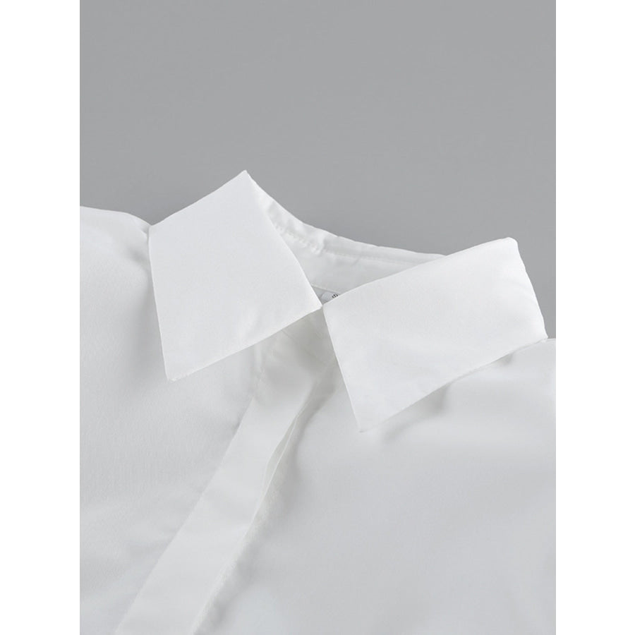 Side Lace Up Button Up Shirt Apparel and Accessories