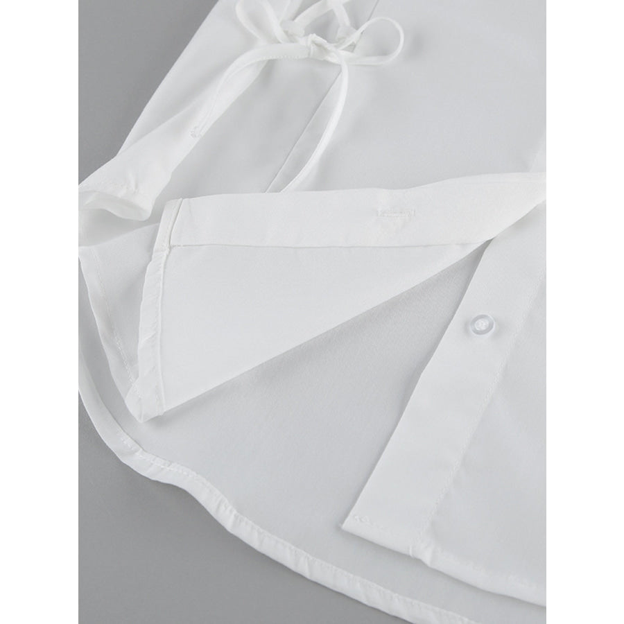 Side Lace Up Button Up Shirt Apparel and Accessories