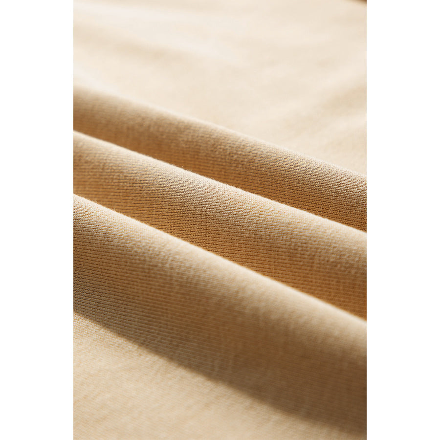 Side Slit Round Neck Long Sleeve Sweatshirt Apparel and Accessories