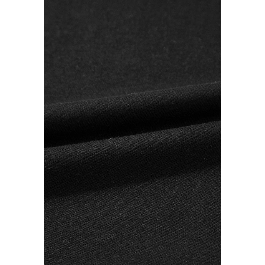 Side Slit Round Neck Long Sleeve Sweatshirt Apparel and Accessories