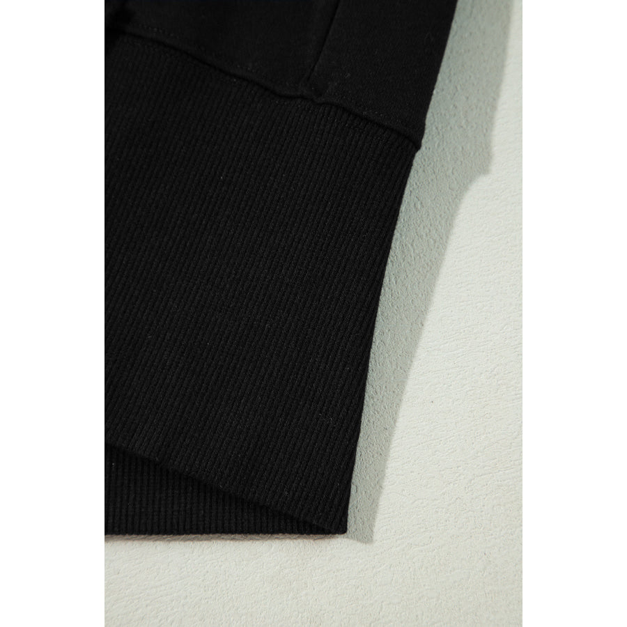 Side Slit Round Neck Long Sleeve Sweatshirt Apparel and Accessories