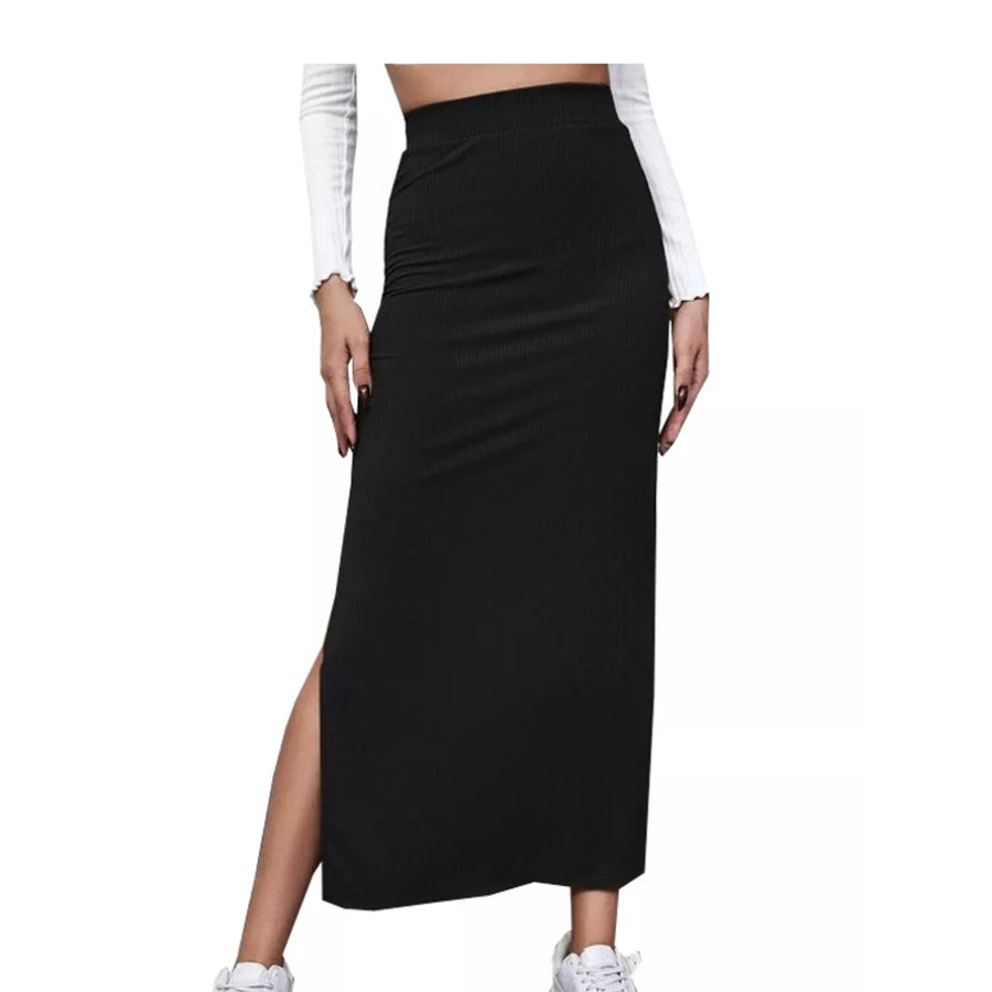 Side Slit Skirt Black / S Apparel and Accessories