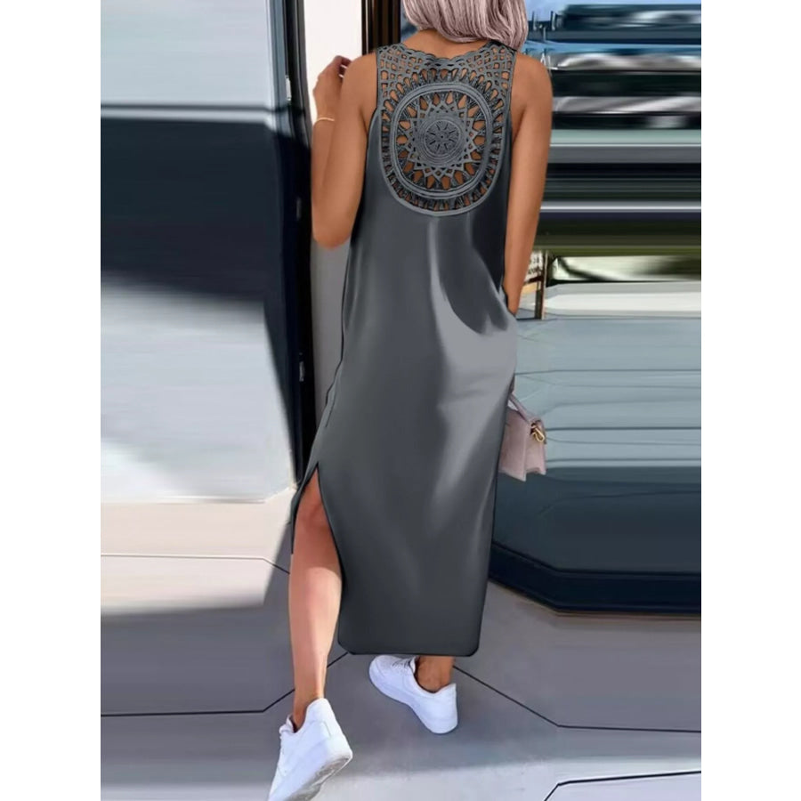 Side Slit Sleeveless Maxi Dress Apparel and Accessories