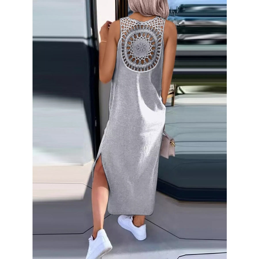 Side Slit Sleeveless Maxi Dress Apparel and Accessories