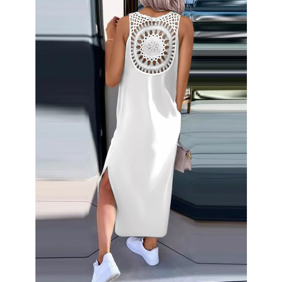 Side Slit Sleeveless Maxi Dress Apparel and Accessories