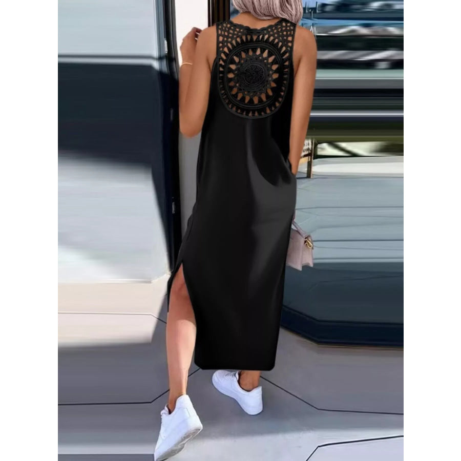 Side Slit Sleeveless Maxi Dress Apparel and Accessories