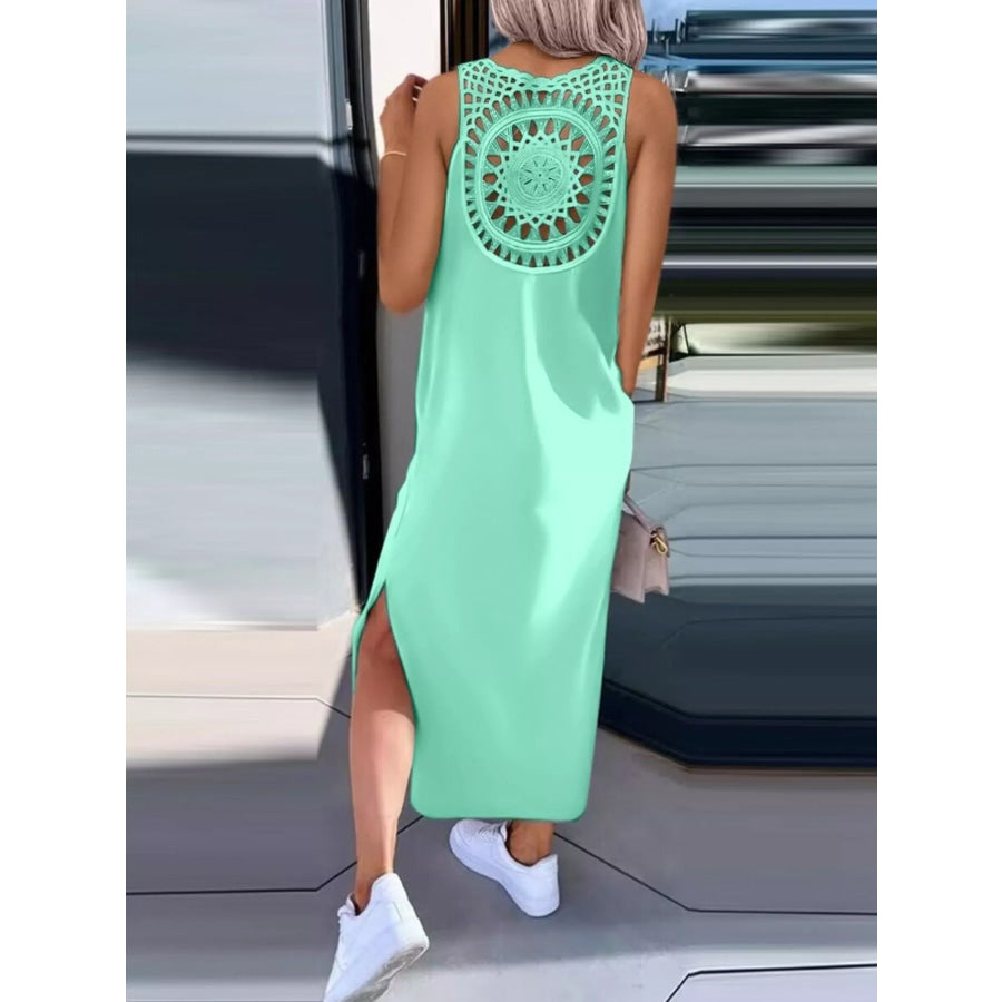 Side Slit Sleeveless Maxi Dress Apparel and Accessories