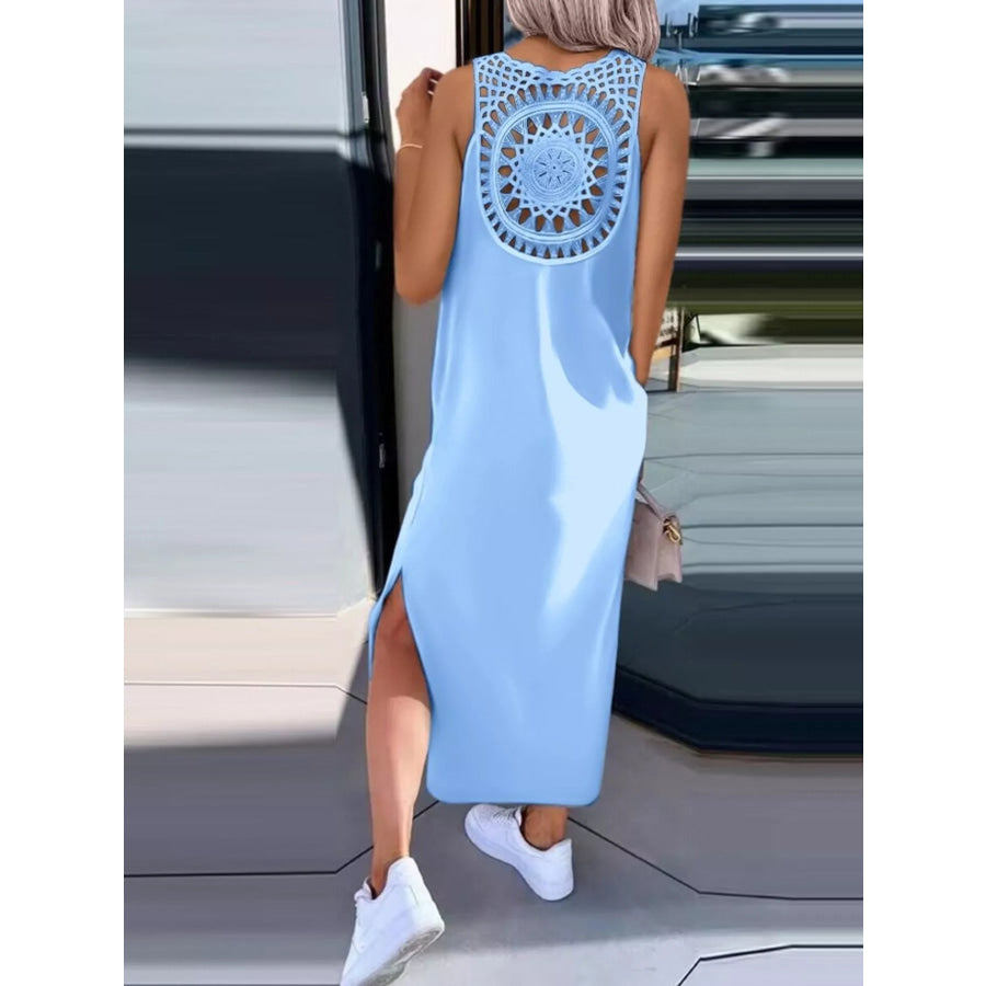 Side Slit Sleeveless Maxi Dress Apparel and Accessories