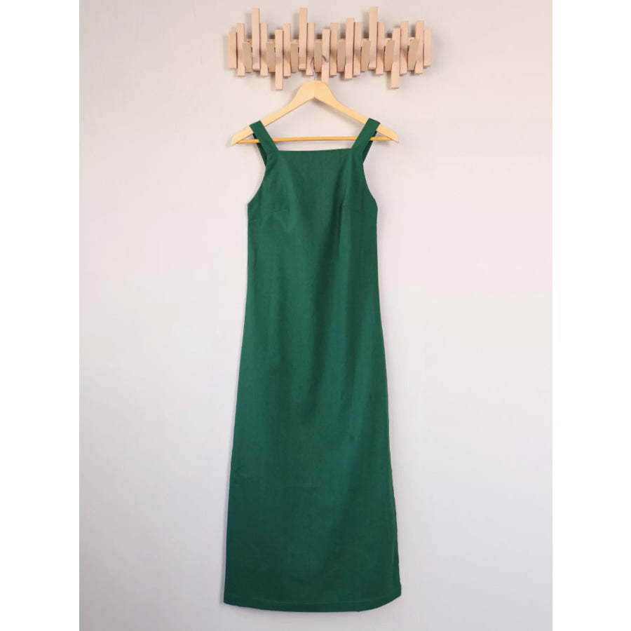 Side Slit Sleeveless Midi Dress Apparel and Accessories
