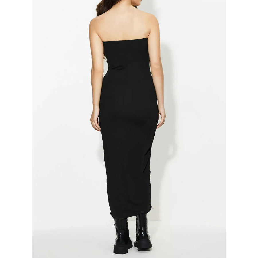Side Stripe Strapless Maxi Dress Apparel and Accessories