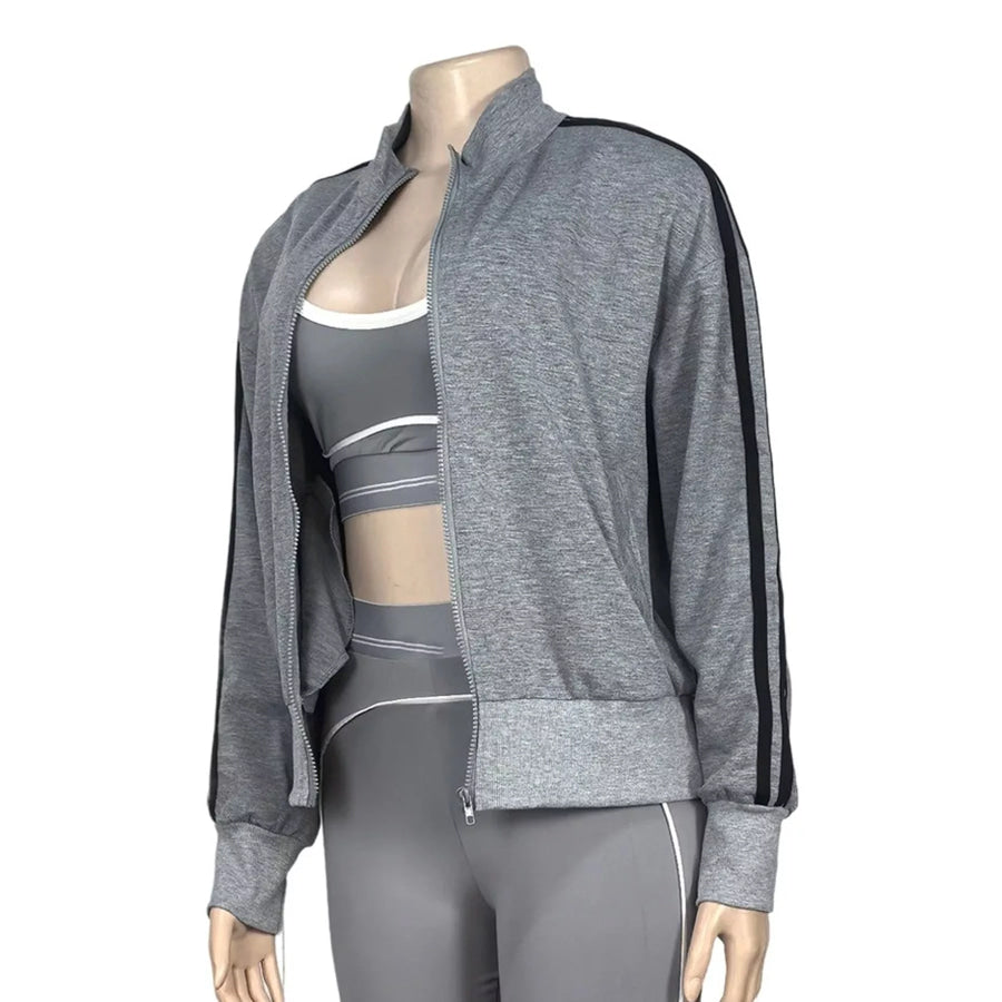Side Stripes Zip-Up Sweatshirt Apparel and Accessories