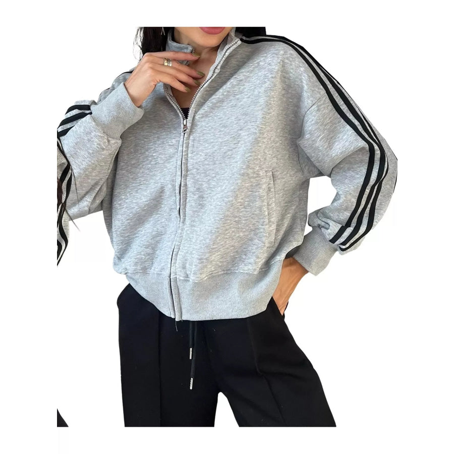 Side Stripes Zip-Up Sweatshirt Apparel and Accessories