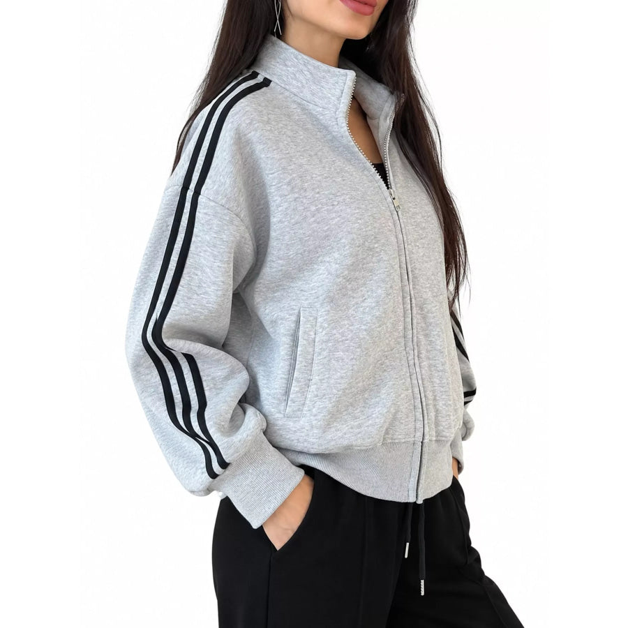 Side Stripes Zip-Up Sweatshirt Apparel and Accessories